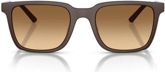 Oliver Peoples x Roger Federer Mr. Federer 52mm Polarized Rectangular Sunglasses in Brown /Saddle Gradient at Nordstrom