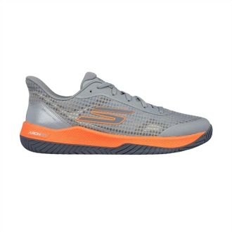 Skechers Mens Viper Court Pro Shoes In Grey/orange