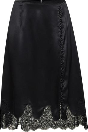 Dolce & Gabbana Satijnen Rok - Dames - Midirokken - Zwart - L - Satijn - Rokken