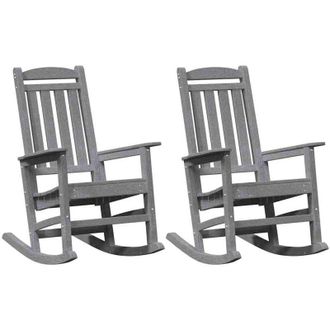 vidaXL Silla Mecedora De Jard&iacute;n 2 Pcs Gris Claro 70 X 92 X 108cm Vidaxl