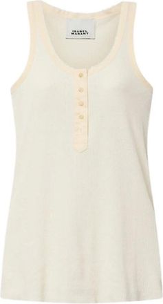 Isabel Marant Tops, Dames, Beige, M, Leer, Helma T-shirt