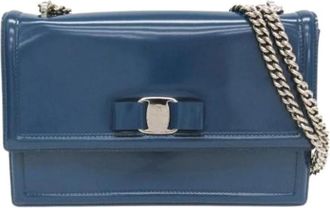 Ferragamo Pre-owned Ginny Au-21 G209 Shoulder bag - Dames - Vintage Schoudertas - Blauw - ONE Size - Leer - Vintage