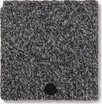 Moncler Zopfstrickschal aus glitzerndem Alpakamix