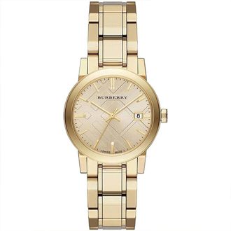 Burberry BU9134 WoMens City Watch - 34mm Champagne Gold Elegance Stainless Steel - One Size