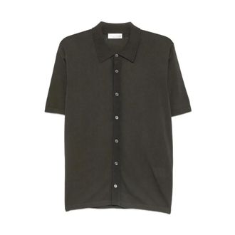 Roberto Collina Short Sleeve Shirts, male, Brown, Size: 2XL Shirt SS