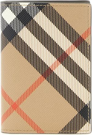 Burberry Check Vouwbare Kaarthouder - Heren - Tassen - Beige - ONE Size - Katoen - Tassen