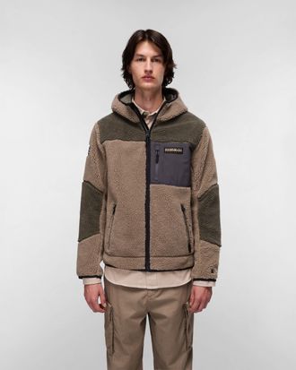 Napapijri Mens Yupik Zip Through Hoodie in Grey - Size 2XL