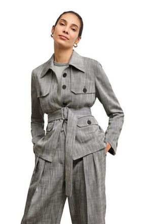 M.M.LaFleur Emery Safari Blazer - Porto Weave in Grey at Nordstrom, Size 12