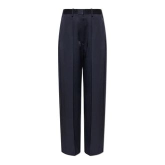 Victoria Beckham Cecilia Trouser - Dames - Wijde Broeken - Blauw - S - Satijn - Broeken