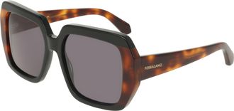 Ferragamo Grey Square Ladies Sunglasses SF2081S 006 56