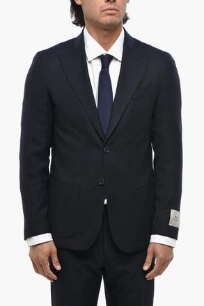 Corneliani CC COLLECTION Blazer Semifoderato in Lana Vergine con Rever a Lancia Corneliani