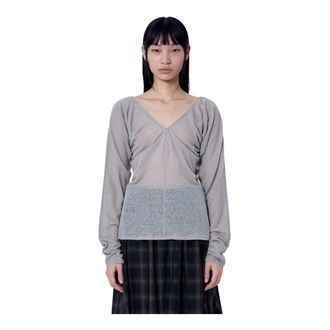 Our Legacy Cheer V Neck Top - Dames - Truien - Beige - Maat: M Katoen