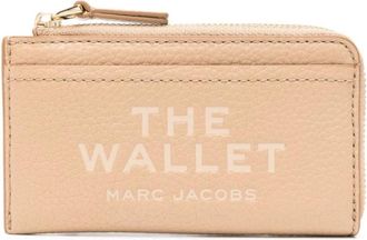 Marc Jacobs Leather Top Zip Multi Wallet - Dames - Portefeuilles - Beige - ONE Size - Leer - Accessoires