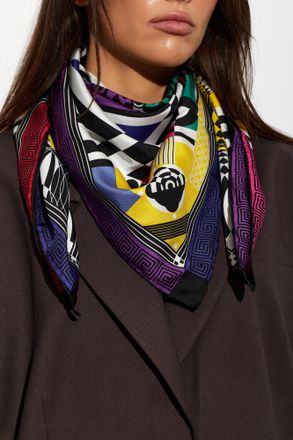 Versace Silk Scarf With Teatro Print, Unisex, Multicolour