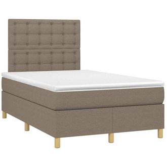 vidaXL Vidaxl - Cama Box Spring Con Colch&oacute;n Tela Gris Taupe 120x190 Cm
