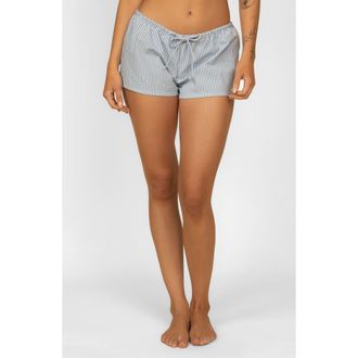 Montce Swim Drawstring Cover-Up Shorts in Classic Blue Stripe at Nordstrom, Size X-Small
