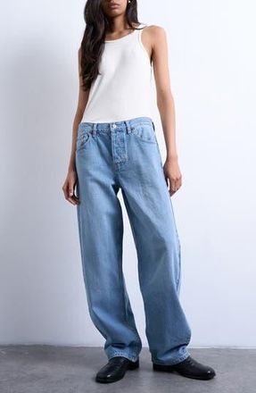 Topshop Lowrie Low Rise Baggy Jeans in Medium Blue at Nordstrom Rack, Size 26