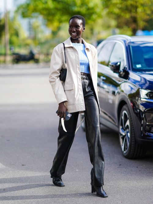 pantaloni pelle donna