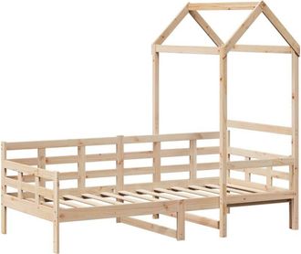 vidaXL Sofá cama con techo madera maciza de pino 90x190 cm Vidaxl