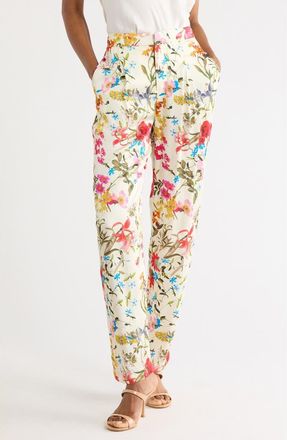Joie Printed Pleated Pants in Meadow Bloom Floral Print at Nordstrom Rack, Size 10