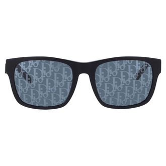 Dior DIORB23 S2F Blue Mirror Logo Square Mens Sunglasses DM40055F 01X 58