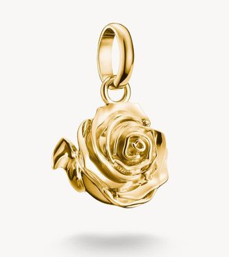 Thomas Sabo Ciondolo placcato oro con pendente a forma di rosa dorato