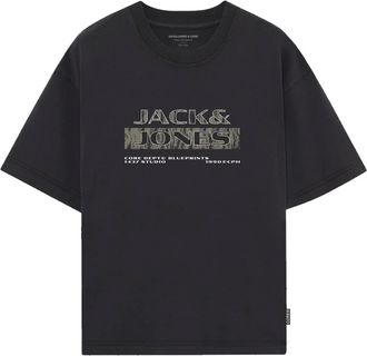 Jack & Jones Plus Size T-Shirt JCOSTANCE TEXT TEE SS CN FST PLS, Herren, Gr. 3XL, schwarz, Jersey, Obermaterial: 100% Baumwolle, JACK & JONES PLUSSIZE, bedruckt, regular fit