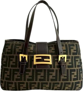 Fendi Pre-owned Handbags, female, Brown, Size: ONE SIZE Pre-owned Vintage Tote Bag