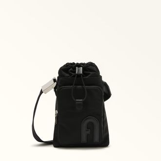 Furla Man Orion Custodia Cellulare M Nero Nero Tessuto Impermeabile In Nylon Uomo