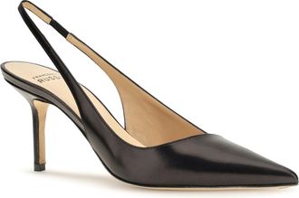 Francesco Russo Womens Asymmetric Slingback D&eacute;collet&eacute; Black Pumps High Heel Shoes