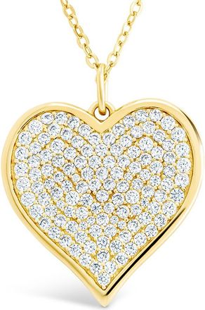 Sterling Forever Small Cubic Zirconia Heart Pendant Necklace in Gold at Nordstrom