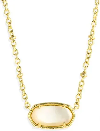 Kendra Scott Elisa Mother-of-Pearl Pendant Necklace in Gold Natural Mother Of Pearl at Nordstrom