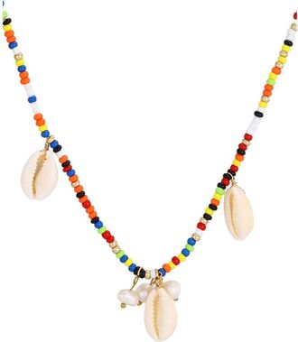 Adornia Freshwater Pearl & Shell Charm Beaded Necklace in Multi at Nordstrom Rack