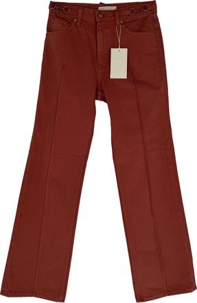 Ulla Johnson Agatha Straight Leg Jeans in Red Cotton