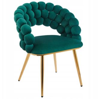 OEM Silla Glamour Moderna De Terciopelo Verde Para Sala De Estar Estructura De Metal Dorada
