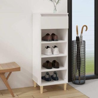 vidaXL Mueble Zapatero Madera Contrachapada Blanco 40x36x105 Cm Vidaxl