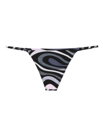 Pucci abstract-print bikini bottom - women - Polyamide/Elastane - L - Black
