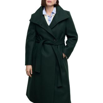 Mango Manteco Virgin Wool Blend Coat in Green at Nordstrom, Size X-Small