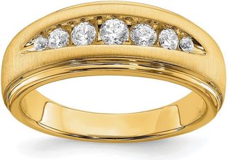 Diamond2Deal 10k Gold Lab Grown Diamond Wedding Band Ring 1/2Ct Clarity- VS Color- G-H