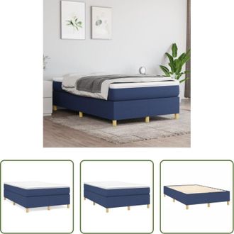 vidaXL Letto a molle - Struttura Letto a Rete a Molle Blu 120x200 cm in Tessuto