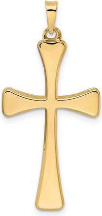 Diamond2Deal 14k Yellow Gold Polished Hollow Cross Pendant