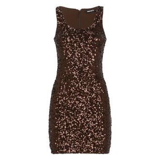 Rotate Sequins Sleeveless Dress - Dames - Feestkleedjes - Bruin - XS - Polyester - Kleedjes