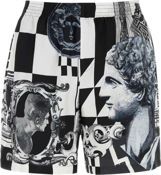 Versace Silk Twill Print Medusa Collage Shorts - Heren - Korte Broeken - Veelkleurig - M - Korte Broeken