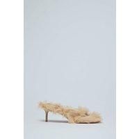 Acne Studios Furry Kitten Heel Sandals