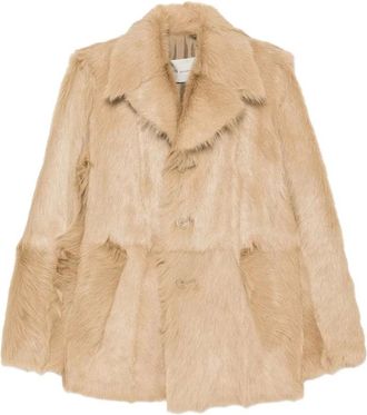 Ami Jas met inkepingen in de revers - Dames - Jassen - Beige - Maat: S