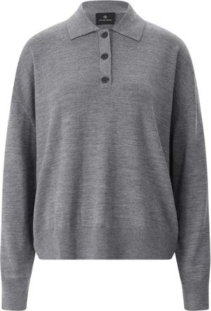 Anine Bing Polo Collar Sweater - Dames - Ronde hals truien - Grijs - L - Wol - Truien & Vesten