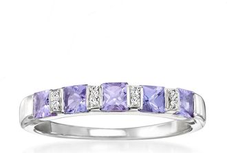 Ross-Simons Tanzanite Ring With Diamond Accents in Sterling Silver