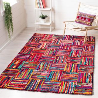 Safavieh Nantucket Hand Made Area rug, Multi Bohemian Style Non-Shedding