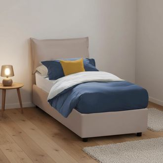 Dmora Cama Individual Sarah, Cama Contenedor Con Tapizado En Ecopiel, 100% Made In Italy, Apertura Frontal, Adecuado Para Colch&oacute;n Cm 90x200, T&oacute;rtola, Con Em