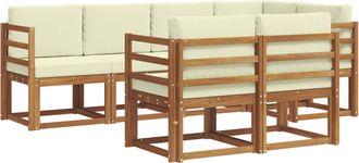 vidaXL Conjunto De Sof&aacute;s De Exterior 7 Uds. Natural Y Crema Vidaxl